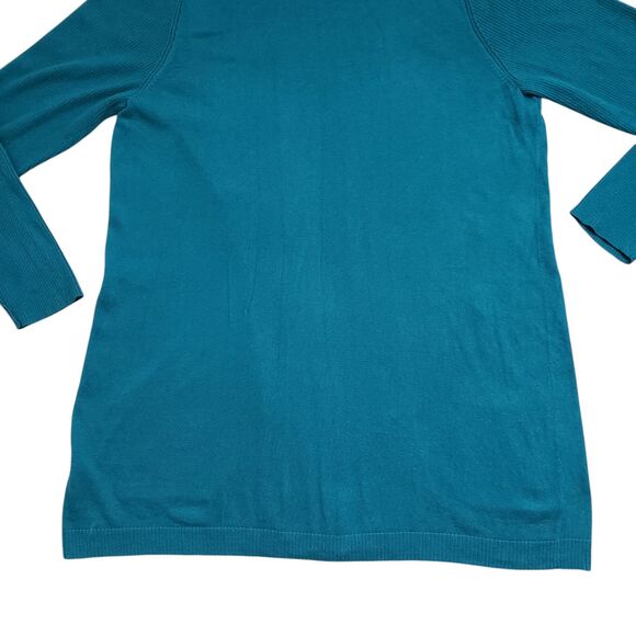 Chicos Knit Cardigan Sweater Womens XL 3 Open Front Teal - Picture 12 of 12
